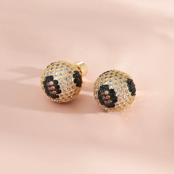Wholesale Women's Copper Geometric Stud Earrings With Leopard And Snake Print Electroplated