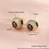 Wholesale Women's Copper Geometric Stud Earrings With Leopard And Snake Print Electroplated