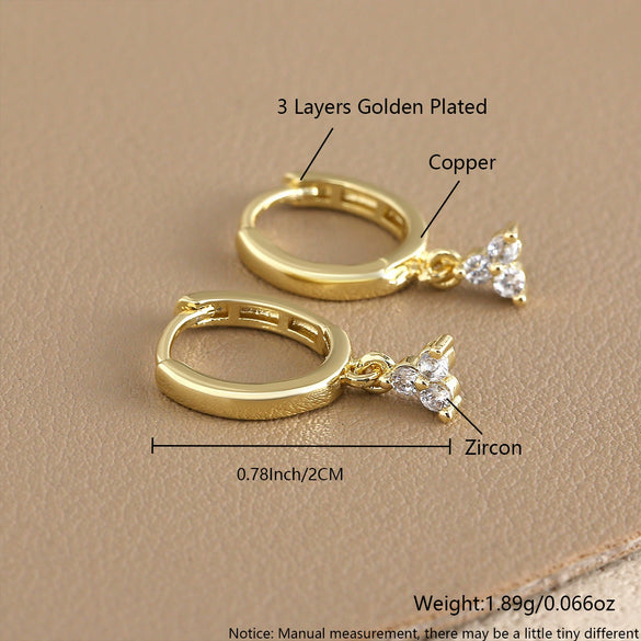 Wholesale Women's Copper Geometric Style Earrings With Electroplating Treatment