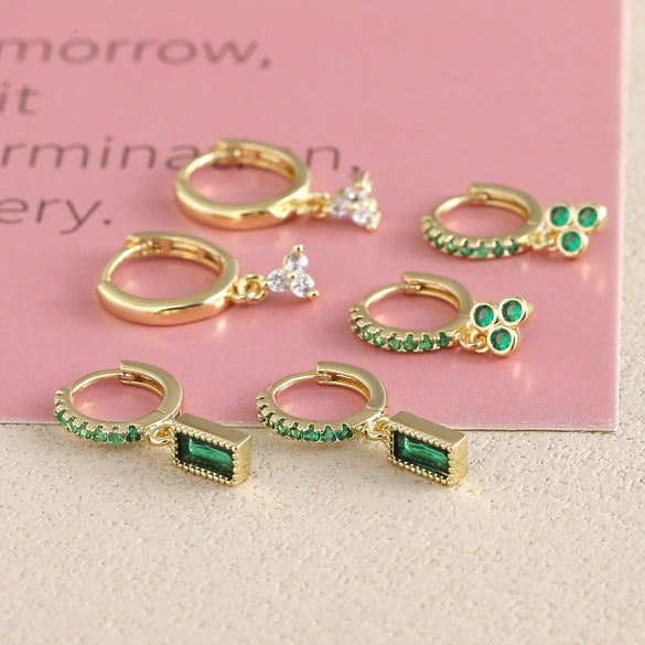 Wholesale Women's Copper Geometric Style Earrings With Electroplating Treatment