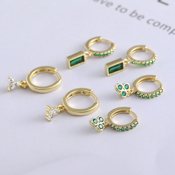 Wholesale Women's Copper Geometric Style Earrings With Electroplating Treatment