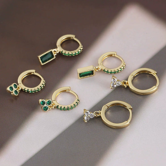 Wholesale Women's Copper Geometric Style Earrings With Electroplating Treatment