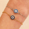 Wholesale Women's Copper Geometric Style Electroplated Devil's Eye Charm Bracelet
