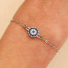 Wholesale Women's Copper Geometric Style Electroplated Devil's Eye Charm Bracelet