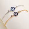 Wholesale Women's Copper Geometric Style Electroplated Devil's Eye Charm Bracelet
