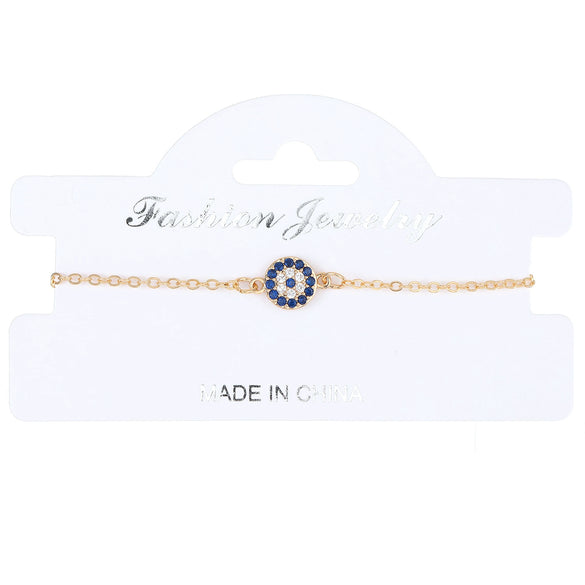 Wholesale Women's Copper Geometric Style Electroplated Devil's Eye Charm Bracelet