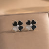 Wholesale Women's Copper Geometric Style Electroplated Fresh Flower And Lucky Grass Ear Studs And Earrings