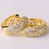 Wholesale Women's Copper Geometric Style Inlaid Zircon Earrings With Plant Flowers Design