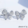 Wholesale Women's Copper Geometric Style Microencrusted Zircon Earrings Set With Diamonds