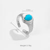 Wholesale Women's Copper Geometric Style Retro Highend Turquoise Finger Ring With Platinum And 18K Gold Electroplating