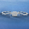 Wholesale Women's Copper Geometric Style Zirconia Bridal Ring Three Piece Set