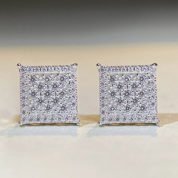Wholesale Women's Copper Geometric Style Zirconia Earrings