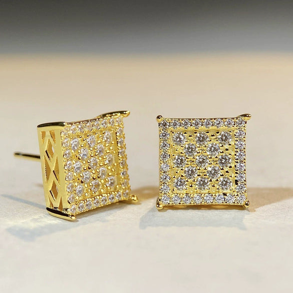 Wholesale Women's Copper Geometric Style Zirconia Earrings