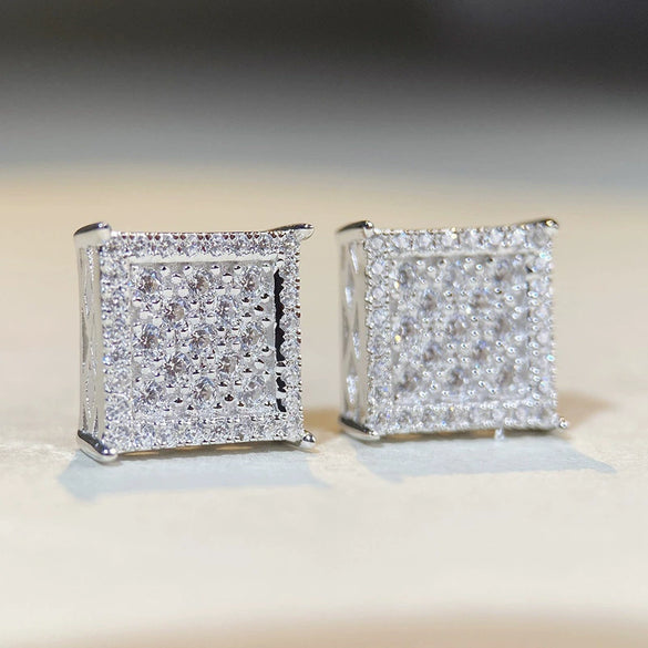 Wholesale Women's Copper Geometric Style Zirconia Earrings