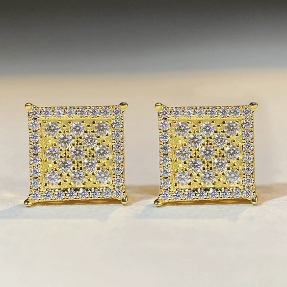 Wholesale Women's Copper Geometric Style Zirconia Earrings