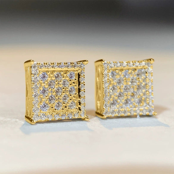 Wholesale Women's Copper Geometric Style Zirconia Earrings