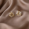 Wholesale Women's Copper Geometric Triangle Cat's Eye Stone Earrings Light Luxury Electroplated