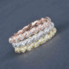 Wholesale Women's Copper Geometric Twist Woven Chain Ring Inlaid Zircon