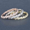 Wholesale Women's Copper Geometric Twist Woven Chain Ring Inlaid Zircon