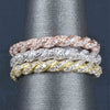 Wholesale Women's Copper Geometric Twist Woven Chain Ring Inlaid Zircon