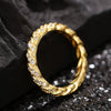Wholesale Women's Copper Geometric Twist Woven Chain Ring Inlaid Zircon