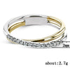 Wholesale Women's Copper Geometric Twocolor Ring Jewelry With Microinlay