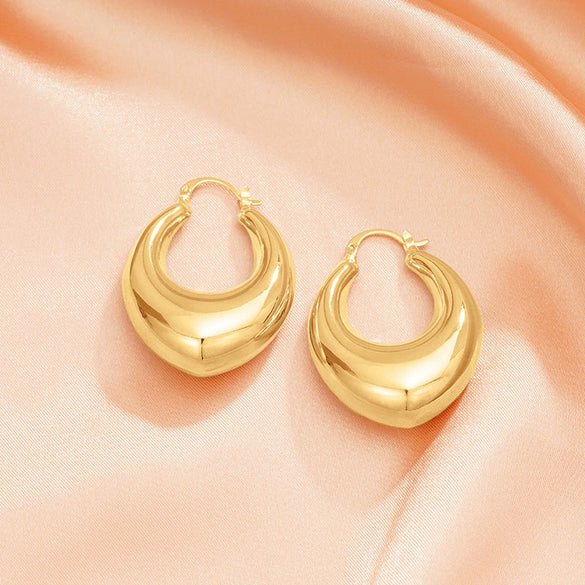Wholesale Women's Copper Geometric U Shaped Inverted Triangle Exaggerated Earrings Electroplated Internet Celebrity Style Jewelry