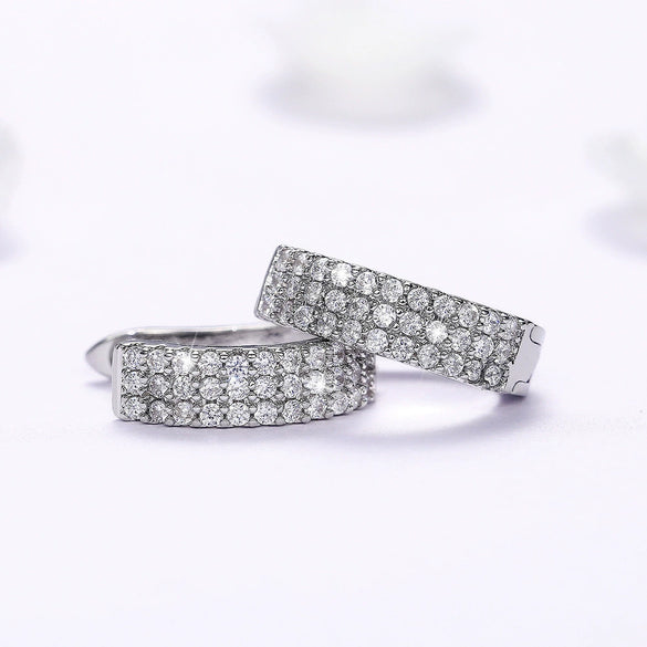 Wholesale Women's Copper Geometric Ushaped Zircon Earrings