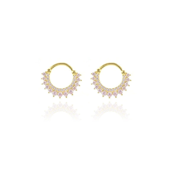 Wholesale Women's Copper Geometric Ushaped Zirconia Earrings