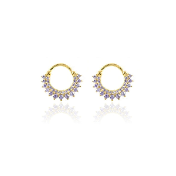 Wholesale Women's Copper Geometric Ushaped Zirconia Earrings