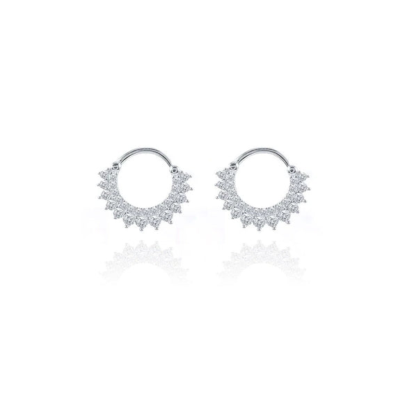 Wholesale Women's Copper Geometric Ushaped Zirconia Earrings