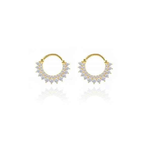 Wholesale Women's Copper Geometric Ushaped Zirconia Earrings