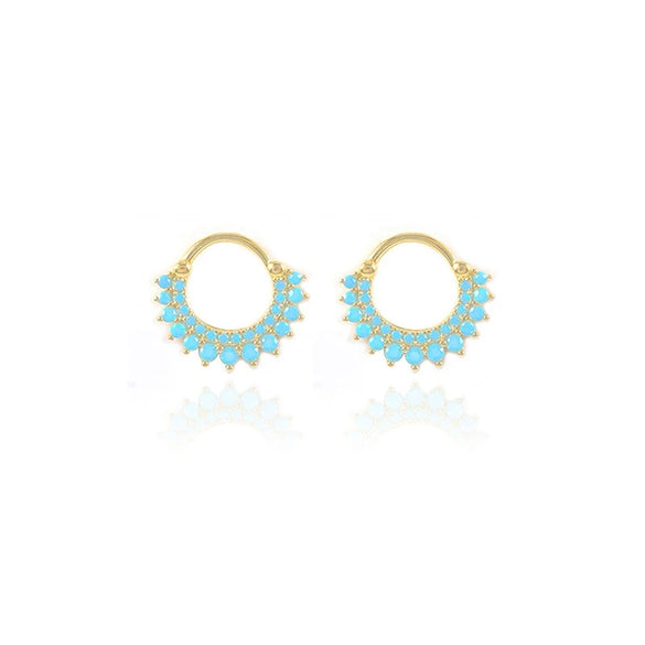 Wholesale Women's Copper Geometric Ushaped Zirconia Earrings