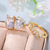 Wholesale Women's Copper Geometric Water Drop Spiral Inlaid Zircon Ring