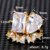 Wholesale Women's Copper Geometric Water Drop Spiral Inlaid Zircon Ring