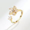Wholesale Women's Copper Geometric Windmill Rotating Ring With Electroplating