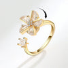 Wholesale Women's Copper Geometric Windmill Rotating Ring With Electroplating