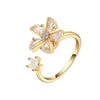 Wholesale Women's Copper Geometric Windmill Rotating Ring With Electroplating