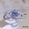 Wholesale Women's Copper Geometric Zircon Diamond Ring Double Layer Winding Four Claw Engagement Ring