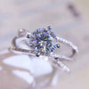Wholesale Women's Copper Geometric Zircon Diamond Ring Double Layer Winding Four Claw Engagement Ring