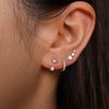 Wholesale Women's Copper Geometric Zircon Earrings 14K Real Gold Electroplated