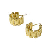Wholesale Women's Copper Geometric Zircon Earrings With Metallic Strap And Niche Design