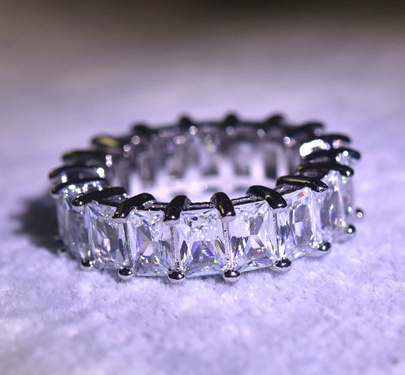 Wholesale Women's Copper Geometric Zircon Engagement Ring