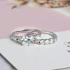 Wholesale Women's Copper Geometric Zircon Inlaid Light Luxury Ring Jewelry
