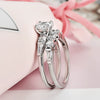 Wholesale Women's Copper Geometric Zircon Inlaid Light Luxury Ring Jewelry