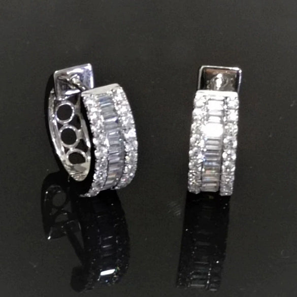 Wholesale Women's Copper Geometric Zircon Inlaid Minimalist Earrings