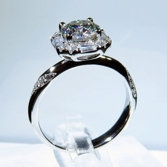 Wholesale Women's Copper Geometric Zircon Inlaid Ring And Bracelet