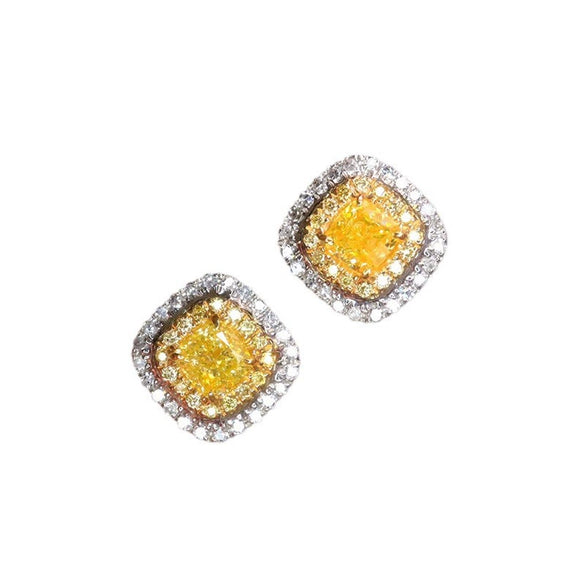 Wholesale Women's Copper Geometric Zircon Inlaid Stud Earrings Fashion Style