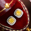 Wholesale Women's Copper Geometric Zircon Inlaid Stud Earrings Fashion Style
