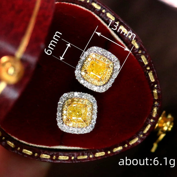 Wholesale Women's Copper Geometric Zircon Inlaid Stud Earrings Fashion Style